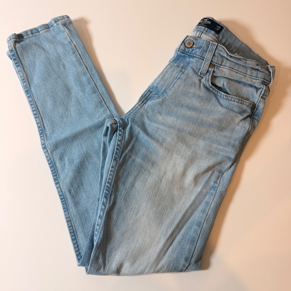 Hollister Epic Flex Skinny Jeans Light Wash Blue Denim 28x32 Mens